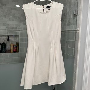 NWT Topshop Cream Short Sleeve Mini A-Line Dress Detailed, Size 0/XS